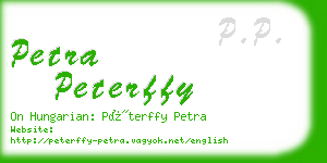 petra peterffy business card